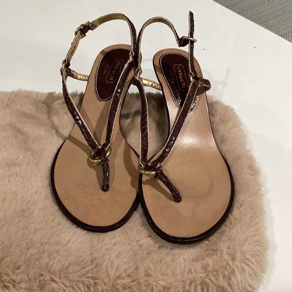 Vintage Coach Brown Strappy Sandals